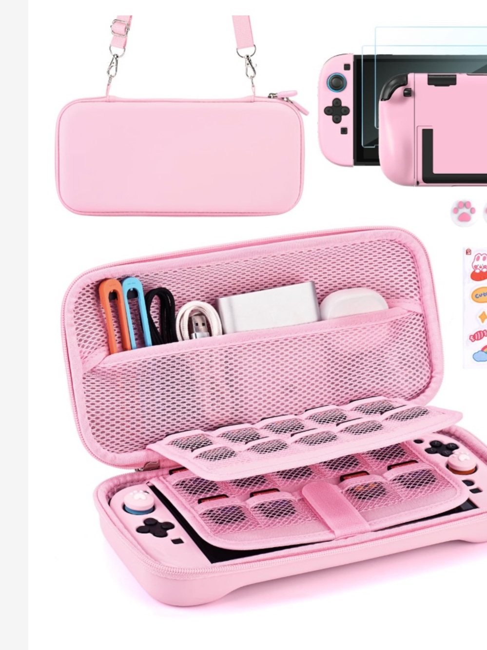 Pink Carry Case Bundle Compatible with Switch 2 (2025) - Picture 2 of 11
